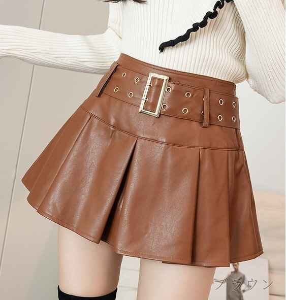 ミニスカート フリルスカート かわいい シンプル カジュアル ボトムス 秋冬 M レッド