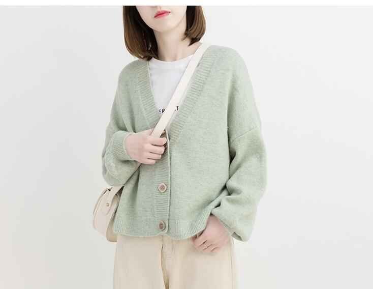 秋冬レディースニット ニットカーディガン セーター フリー グレー