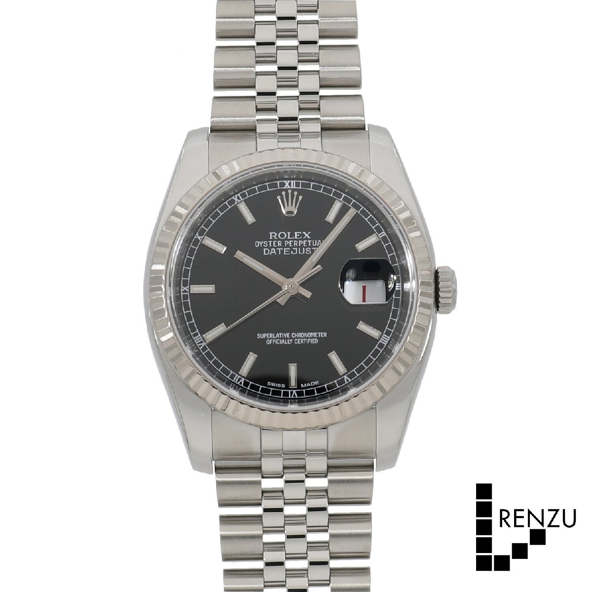 [中古]ロレックス デイトジャスト 116234 ブラック メンズ 中古 送料無料 腕時計