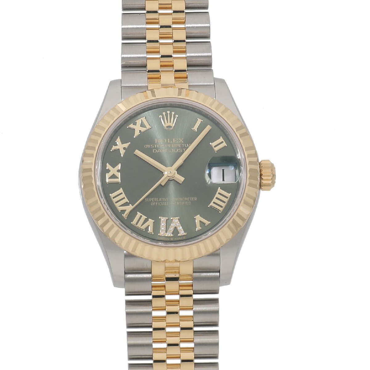 [未使用]ロレックス デイトジャスト31 278273 ランダム オリーブグリーン×VIダイヤ レディース 送料無料 [腕時計]