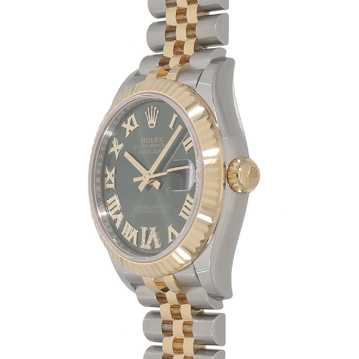 [未使用]ロレックス デイトジャスト31 278273 ランダム オリーブグリーン×VIダイヤ レディース 送料無料 [腕時計]
