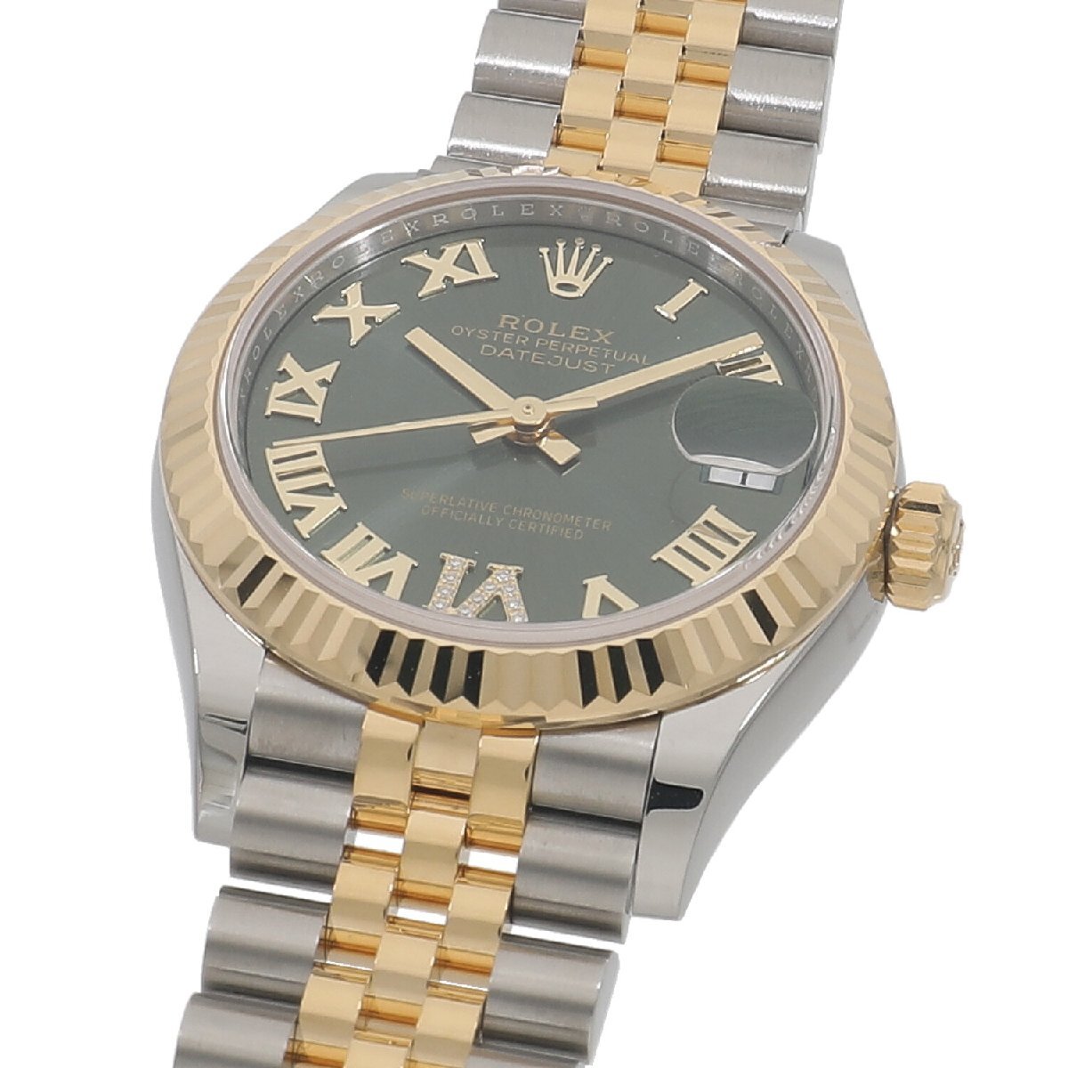 [未使用]ロレックス デイトジャスト31 278273 ランダム オリーブグリーン×VIダイヤ レディース 送料無料 [腕時計]