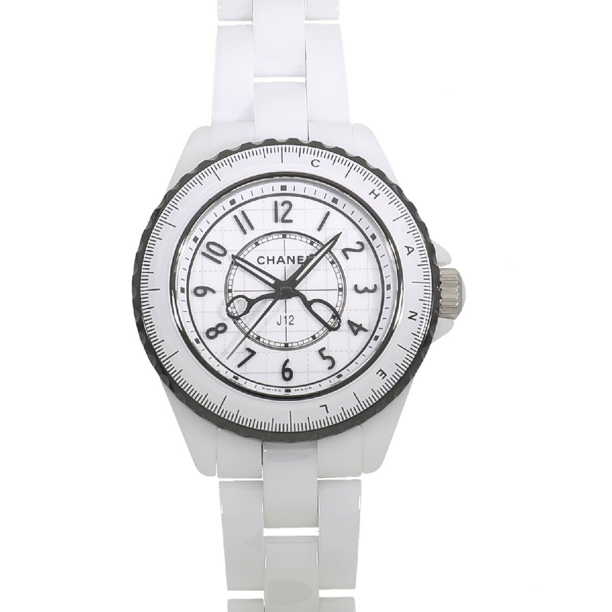 [中古]シャネル J12 クチュール 33MM H9763 ホワイト レディース 送料無料 腕時(shí)計(jì)