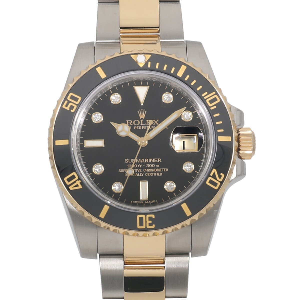[中古]ロレックス サブマリーナー デイト 116613GLN ブラック×8Pダイヤ メンズ 送料無(wú)料 腕時(shí)計(jì)