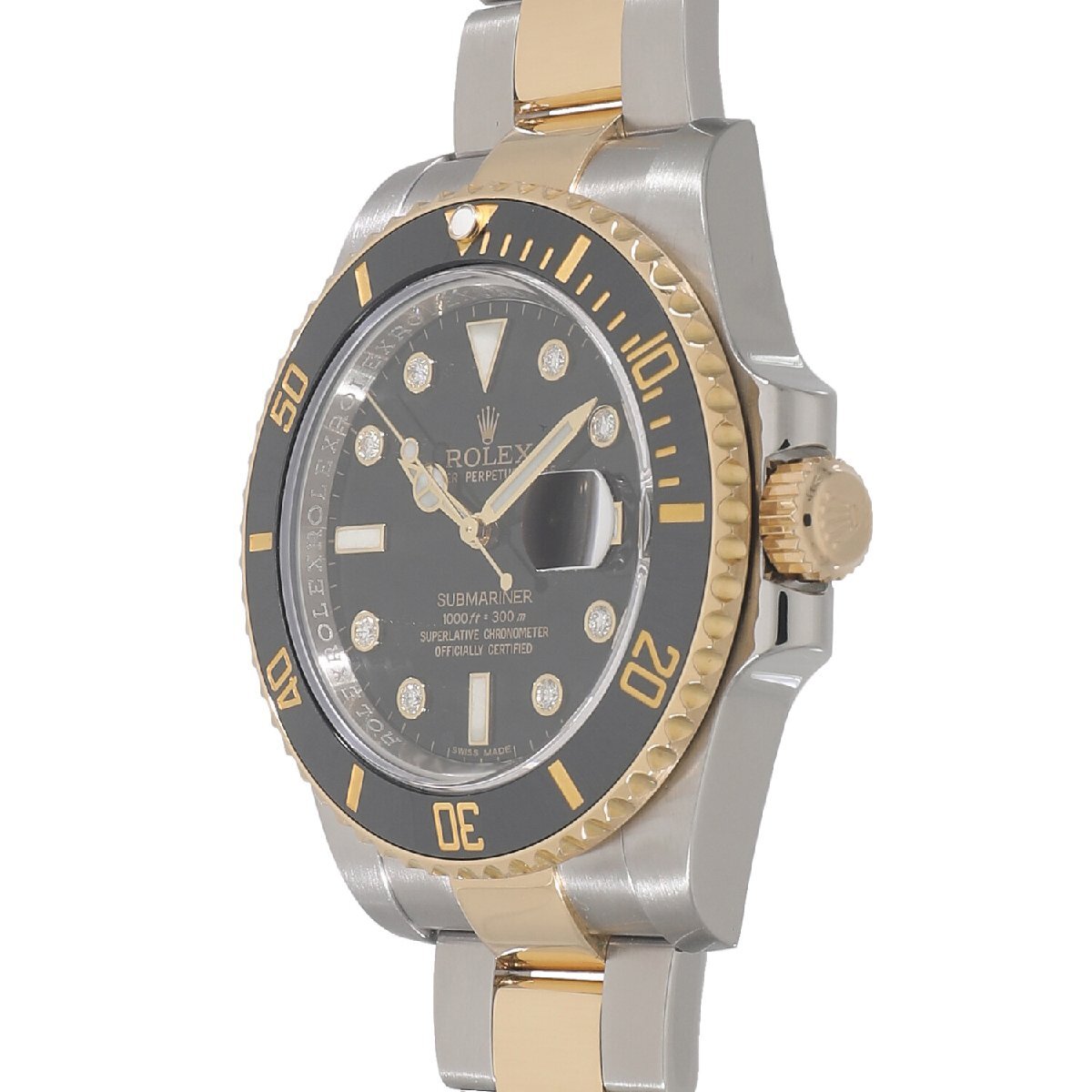 [中古]ロレックス サブマリーナー デイト 116613GLN ブラック×8Pダイヤ メンズ 送料無(wú)料 腕時(shí)計(jì)