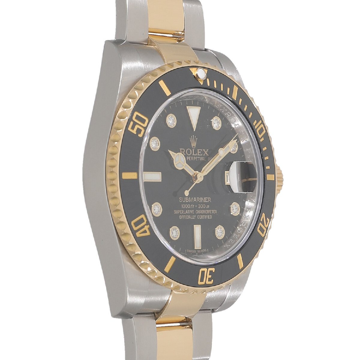 [中古]ロレックス サブマリーナー デイト 116613GLN ブラック×8Pダイヤ メンズ 送料無(wú)料 腕時(shí)計(jì)