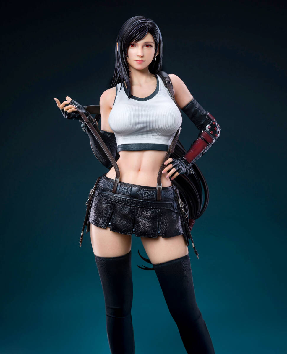 ファイナルファンタジー Ⅶ O2 ティファ フィギュア ガレージキットスタチュー FFVII ティファ・ロックハート 完成塗装済みスタチュー 戦闘服版