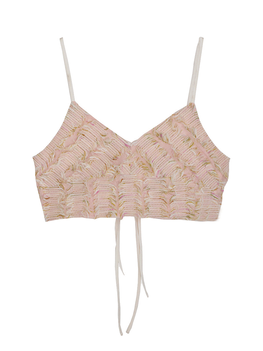 正規品新品 AMERI 25SS 2WAY MIX PINK SHAGGY BUSTIER ビスチェ