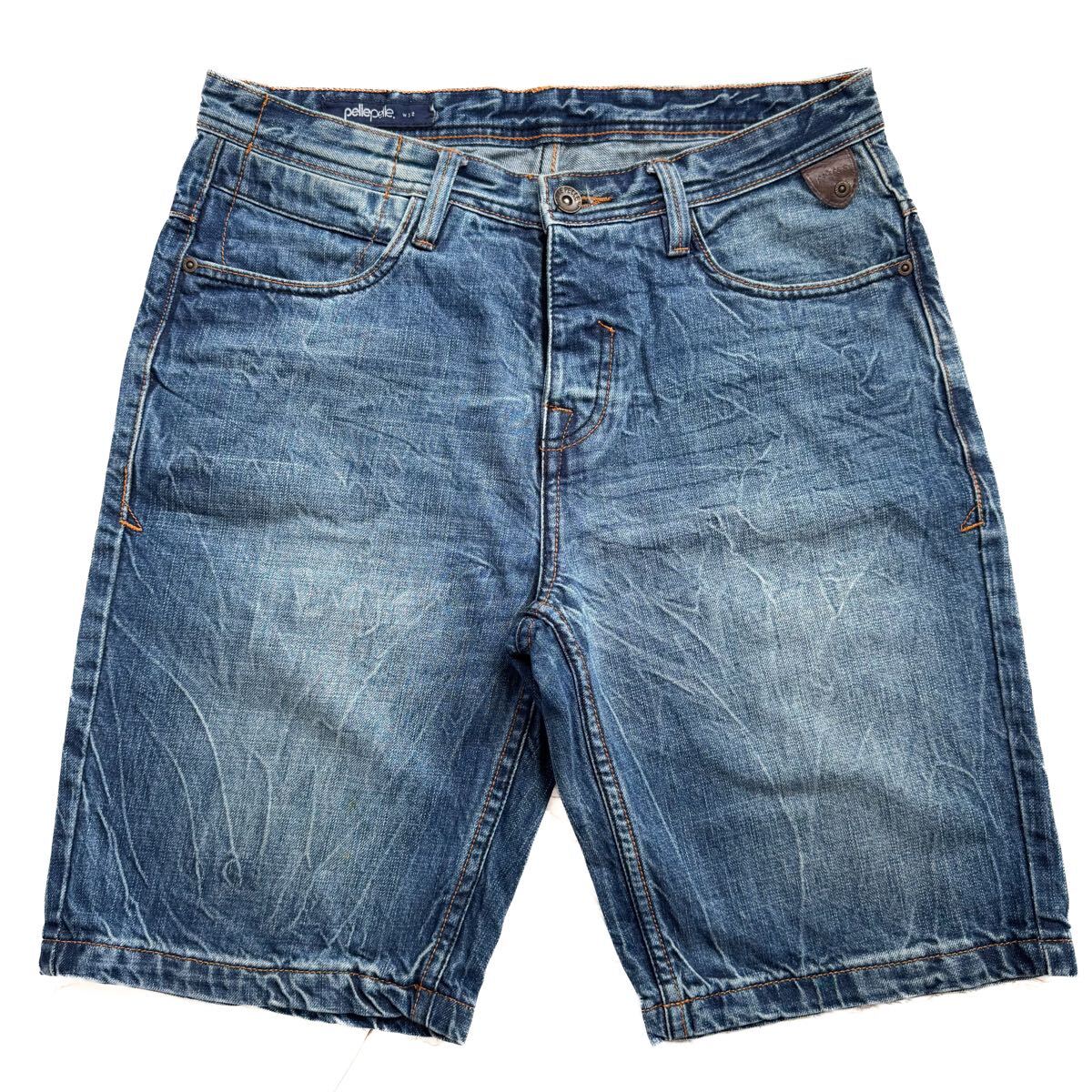 pelle pelle ペレペレ デニム バギー ショーツ ハーフパンツ 古着 希少【pelle pelle ペレペレ】B-BOY archive/JORTS バギー