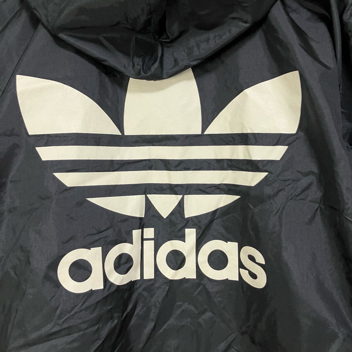 ☆adidas アディダス☆日本制☆ベンチコート 薄手 ナイロンジャケット ウィンドブレーカー ブラック M メンズ [送料無料☆匿名配送] e4883