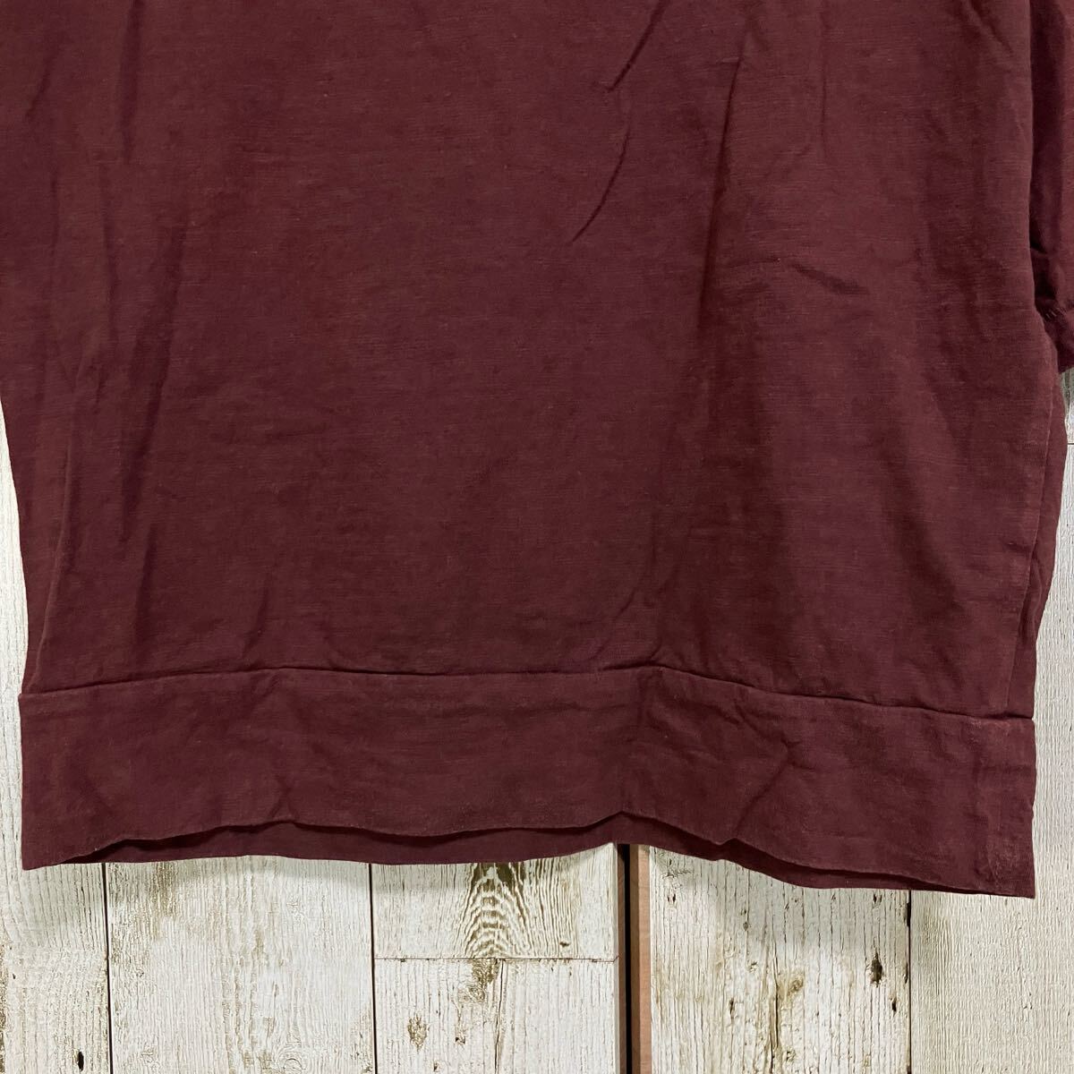 * Muji Ryohin хорошая вещь план * футболка cut and sewn короткий рукав . минут рукав XS~S вырез лодочкой женский wine red маленький бобы цвет [ бесплатная доставка * анонимность рассылка ] e5080