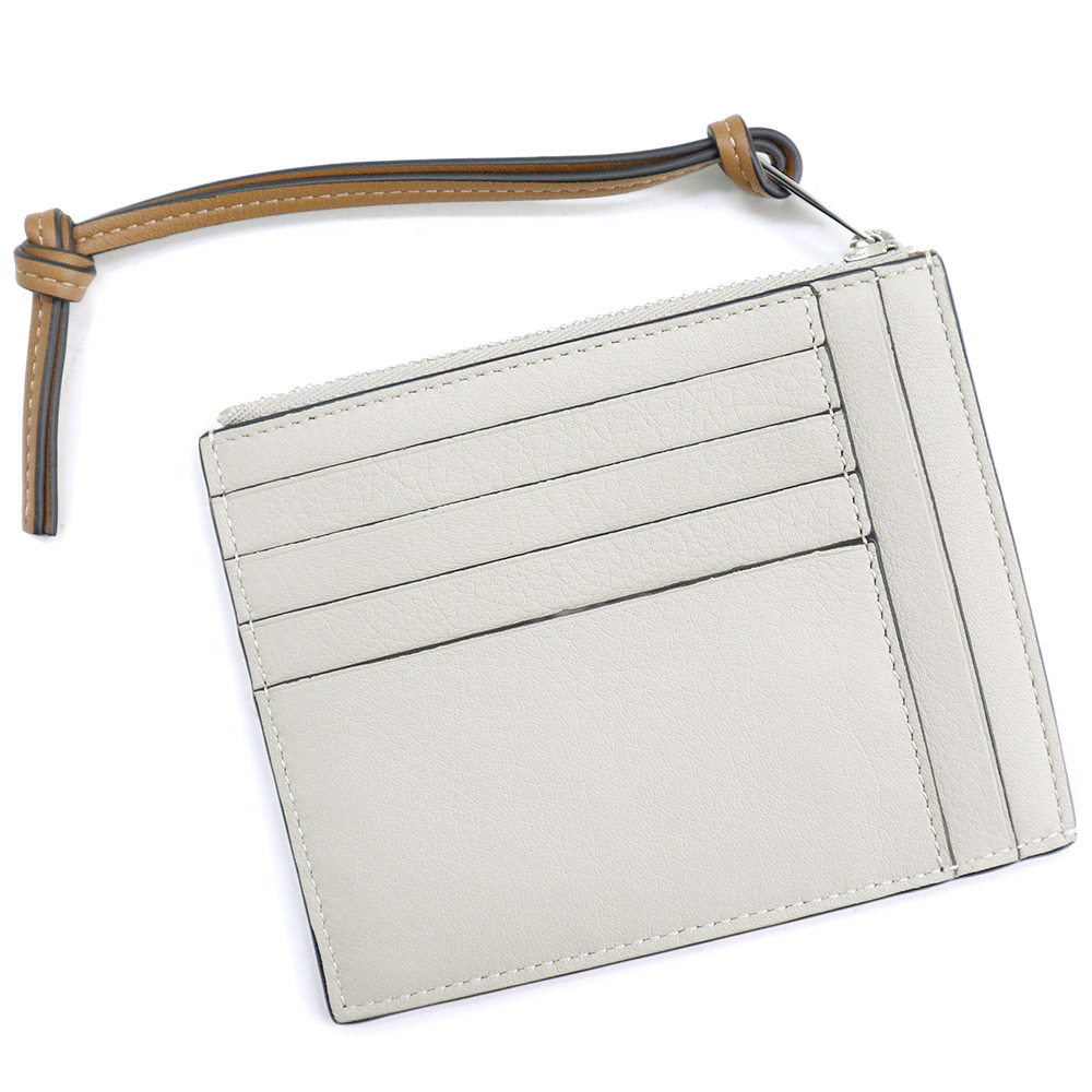 （新品?未使用品）ロエベ LOEWE フラグメント ケース アナグラム カード コイン 小銭入れ 財(cái)布 カーフスキン レザー ベージュ C500O37X01