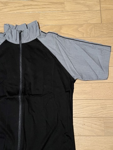 90s ジャンポールゴルチエ オム Jean Paul Gaultier HOMME 半袖 トラックジャケット カットソー 48 グレー 黒 ブラック Tシャツ オールド