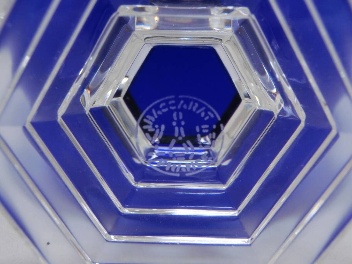 ? 0796 Baccarat バカラ オルセー コバルトブルー ワイングラス 1客 高さ約8㎝ ブルー系 テーブルウェア 箱無 破損*使用感見られません