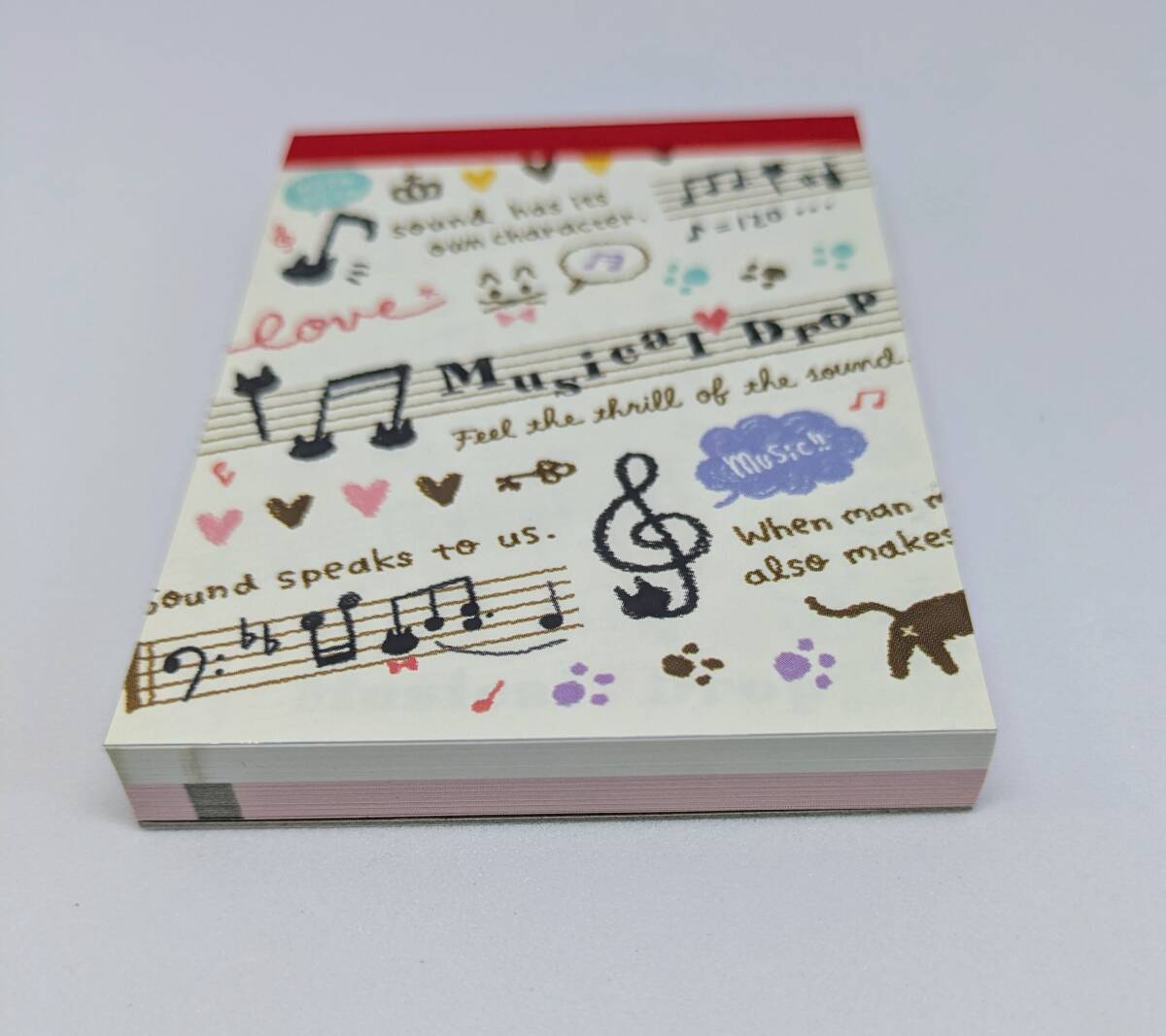 ★未使用★　音楽モチーフ　文具セット　／　下敷き・鍵盤クリップ・メモ帳２コ　スーパークリップ音手箱　楽譜用クリップ　ピアノ_画像3