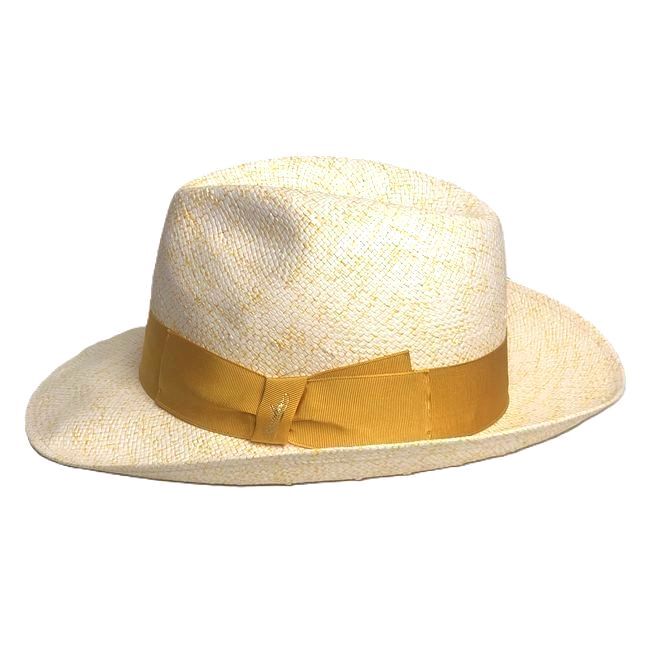1円スタート！【４萬新品】Borsalino ボルサリーノ 中折れハット paper 1230 イエロー Mサイズ 本物