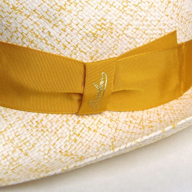 1円スタート！【４萬新品】Borsalino ボルサリーノ 中折れハット paper 1230 イエロー Mサイズ 本物