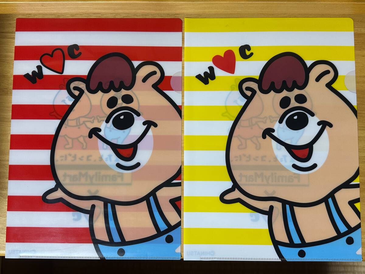 非売品★WC×ファミリーマートのコラボ　A4クリアファイル　「クマタン」2種セット★若槻千夏_画像1