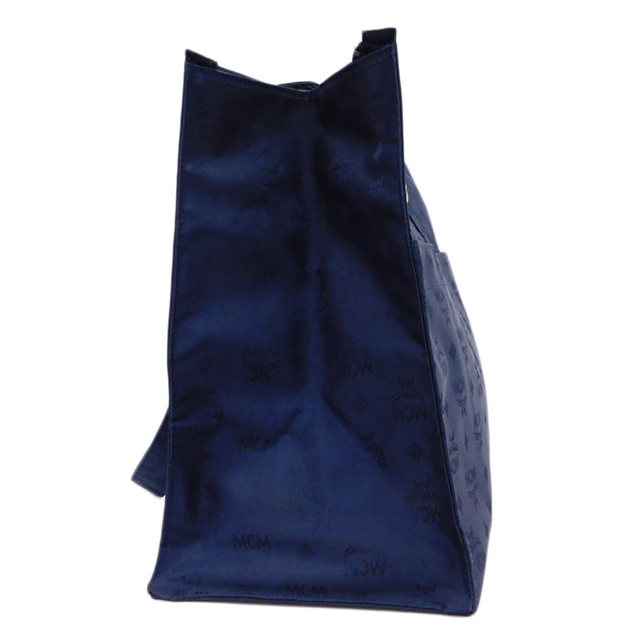 1円 ■ 極美品 エムシーエム トートバッグ ネイビー系 キャンバス お灑落 普段使い MCM ■E.Bgs.aT-30
