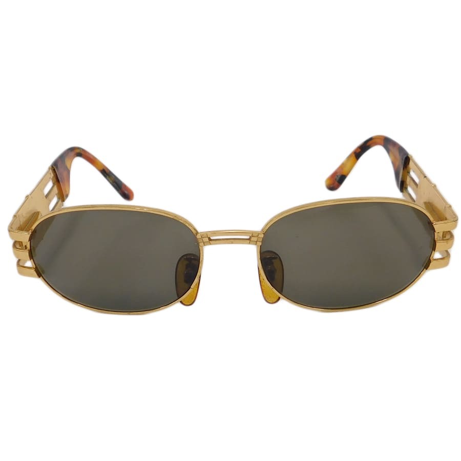 1円 ■ 美品 フェンディ サングラス SL7028 ゴールド×ブラウン系 メタル×プラスチック 男女兼用 FENDI ■E.Bgm.tI-28