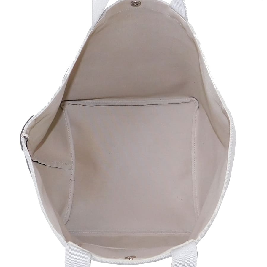 1円 ■ エルベシャプリエ トートバッグ ネイビー系×グレー系 PVC×レザー 大きめ HERVE CHAPELIER ■E.Cme.zE-02