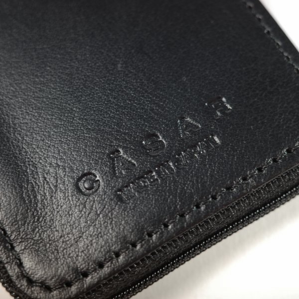 新品1円～★CASAR シーザー メンズ 箱付き 日本制 牛革 本革レザー ラウンドファスナー12連キーケース 黒 ブラック 本物 ◆3961◆