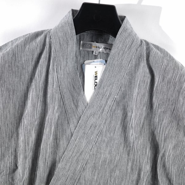 新品1円～★定価1.6萬 WELDON メンズ 春夏 日本制 高島ちぢみ 甚平 L 綿 コットン ウエスト調(diào)整仕様 リラクシングウエア甚平 ◆4129◆