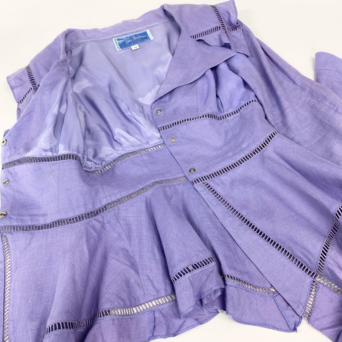 Je9 Thierry mugler ティエリーミューグレー 変形 スカートスーツ セットアップ ジャケット/スカート アシンメトリー パープル 7AR