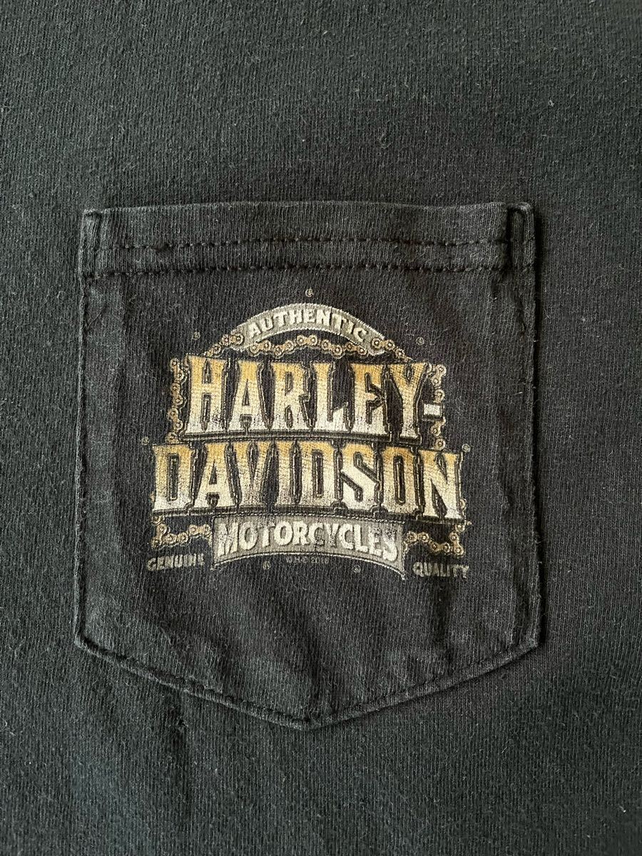 ★Harley-Davidson★OF ST.MAARTEN★両面プリント★ポケット★Tシャツ★HARLEY-DAVIDSON★BLACK★T-shirt★Harley Pocket T★ＸL★