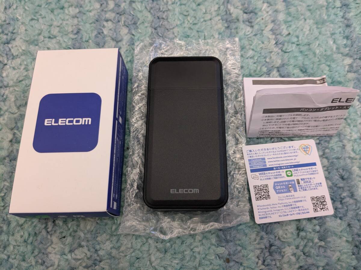 ◎0705u0137　エレコム モバイルバッテリー 30W 10000mAh 残量表示 PD対応 3ポート Type-C×2 USB-A×1 ケーブル別売 ブラック EC-C23LBK