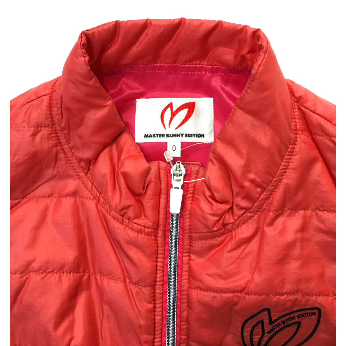 coco 中古【値下げ】マスターバニーエディションレディース ベスト 0(S) ピンク ダブルジップ 中綿入り レターパックプラス発送可 97351_画像3