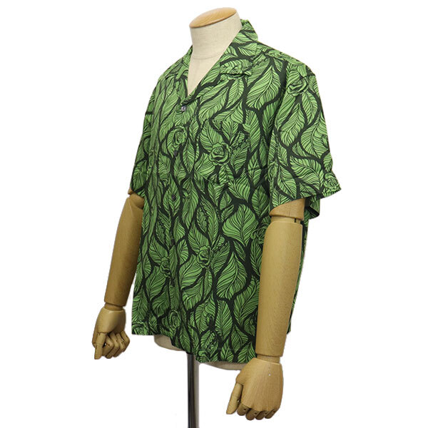 Schott (ショット) 3123013 HAWAIIAN SHIRT ROSE SHIRT ハワイアンシャツ ローズ 140(74)GREEN XXL