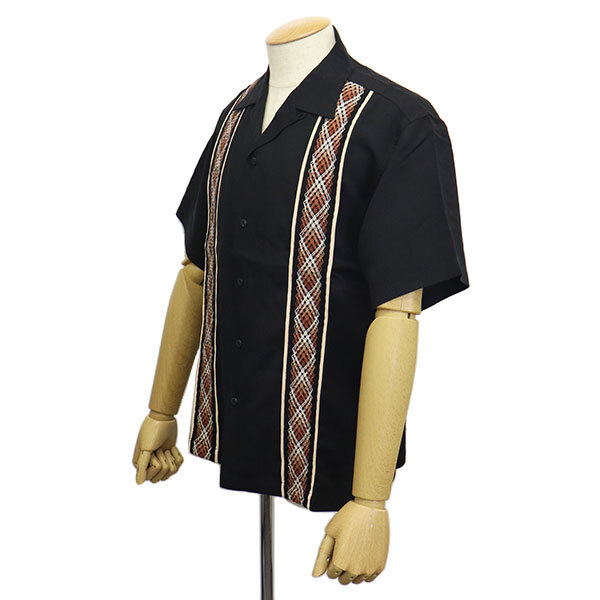 Schott (ショット) 3123014 LINE 2TONE S/S SHIRT ライン2トーン ショートスリーブシャツ 391(81)SAXE M