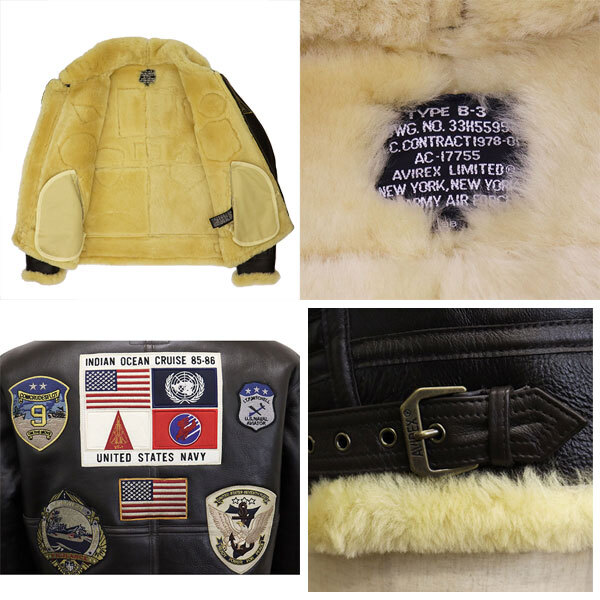 AVIREX (アヴィレックス) 6111040 B-3 TOP GUN トップガン レザージャケット 55BROWN 40_画像6