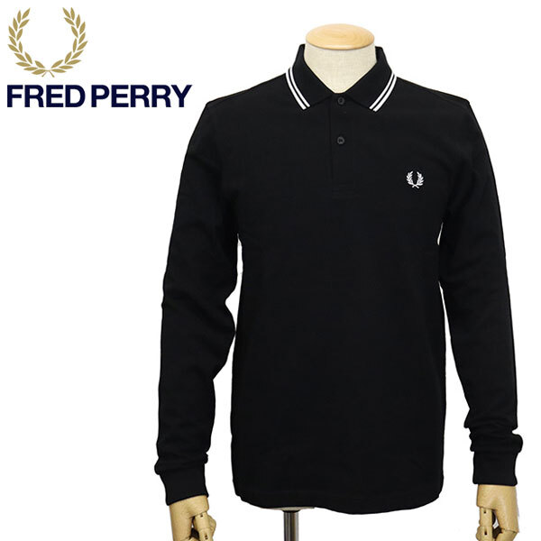 FRED PERRY (フレッドペリー) M3636 LONG SLEEVE TWIN TIPPED SHIRT 長袖 ティップライン ポロシャツ 350 BLACK FP499 XL_画像1
