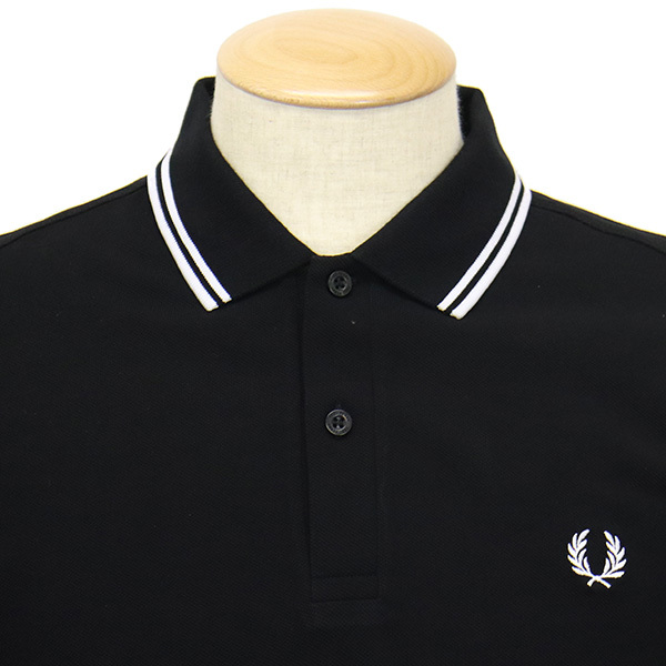 FRED PERRY (フレッドペリー) M3636 LONG SLEEVE TWIN TIPPED SHIRT 長袖 ティップライン ポロシャツ 350 BLACK FP499 XL_画像2