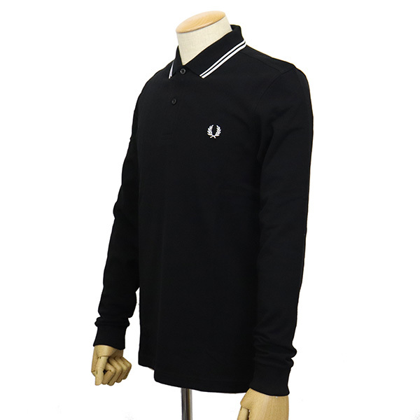 FRED PERRY (フレッドペリー) M3636 LONG SLEEVE TWIN TIPPED SHIRT 長袖 ティップライン ポロシャツ 350 BLACK FP499 XL_画像3
