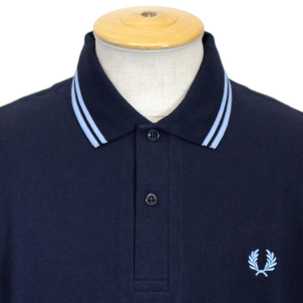 FRED PERRY (フレッドペリー) M12N TWIN TIPPED FP SHIRT (ライン入りポロシャツ) イングランド制 全7色 FP264 Navy / Ice-36