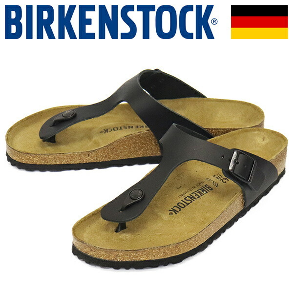 BIRKENSTOCK (ビルケンシュトック) 1029231 GIZEH ギゼ ナチュラルレザーサンダル BLACK レギュラー幅 BI402 41-約26.5cm