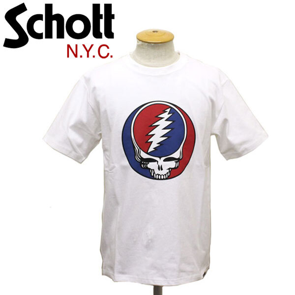 Schott (ショット) 3113104 GRATEFUL DEAD SST STEAL YOUR FACE グレイトフル デッド Tシャツ 01WHITE L