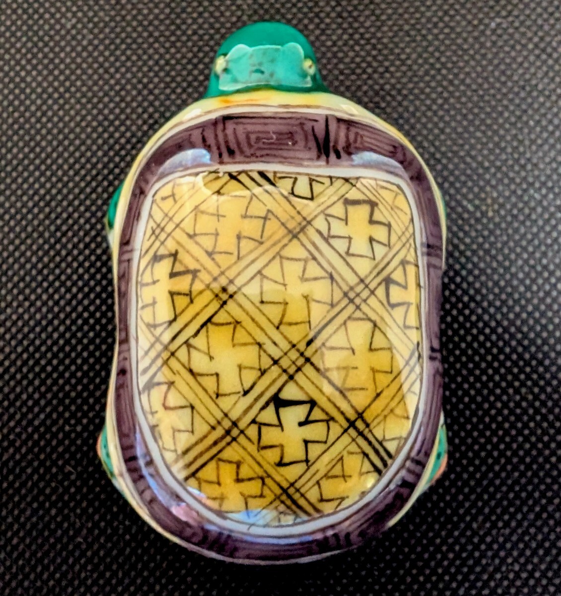 九谷 四代須田菁華造 吉田屋 亀香合 茶道具 保証品 九谷焼 茶道