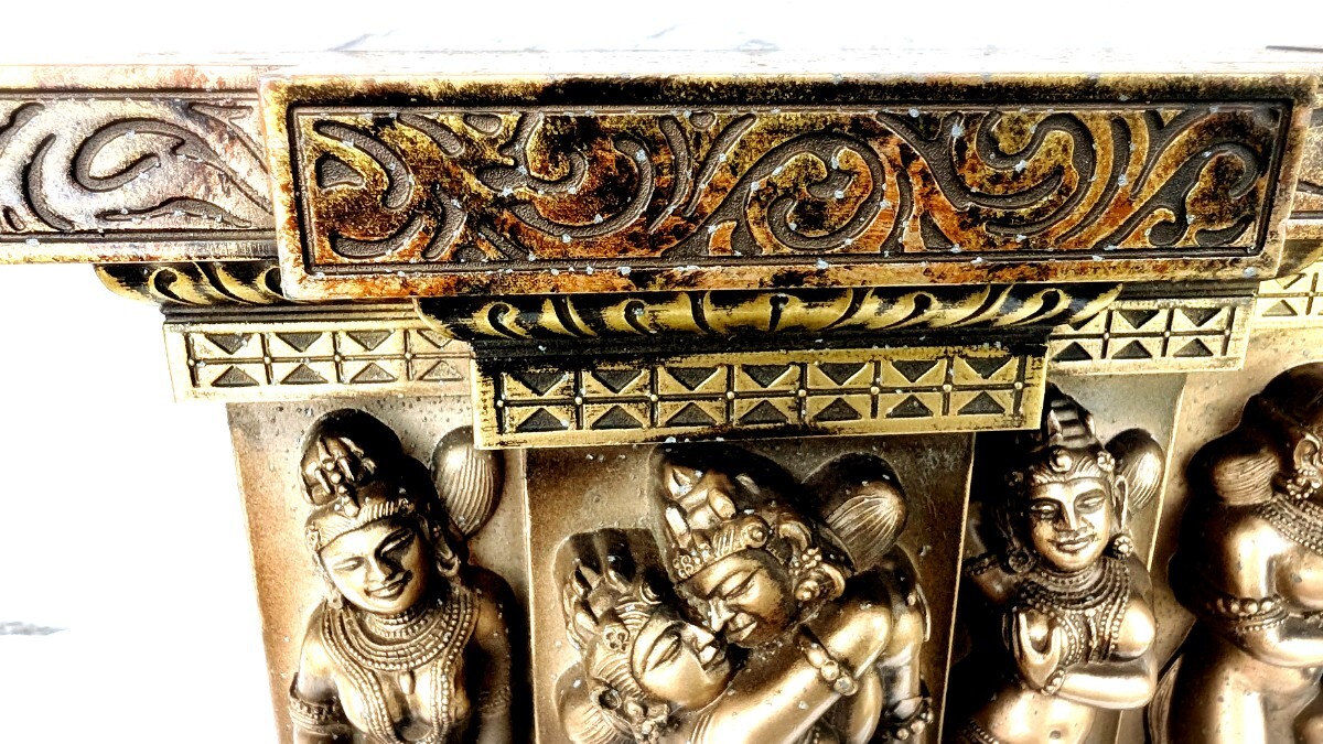 インド神話　 希少 愛の賛歌 レリーフミトゥーナ像 ヒンズー教 美術(shù)工蕓品　金屬　歓喜天　シバ神　箱なし　アンティーク 置物　