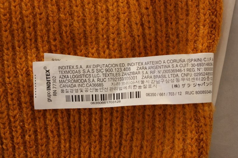 ザラ キッズセーター からし色 ZARA ニットトップス MM431_画像4