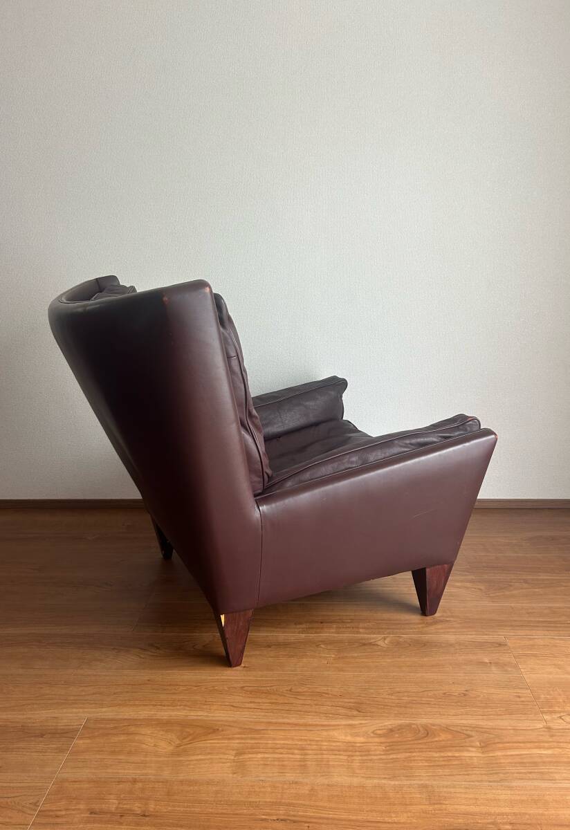 Illum Wikkelso Gubi 1960's model V11 ラウンジチェア 茶本革 デンマーク ヴィンテージ｜アームソファ 北歐 ウェグナー フリッツハンセン