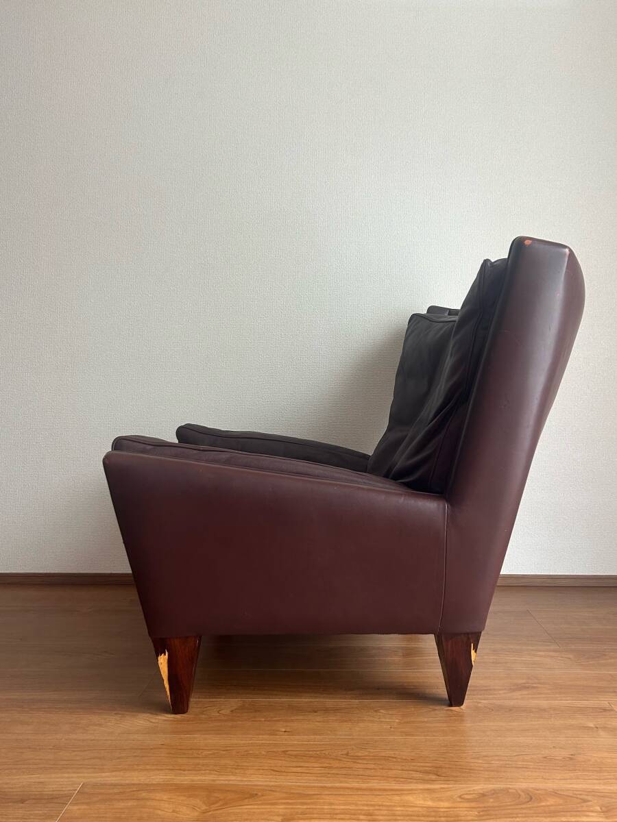 Illum Wikkelso Gubi 1960's model V11 ラウンジチェア 茶本革 デンマーク ヴィンテージ｜アームソファ 北歐 ウェグナー フリッツハンセン