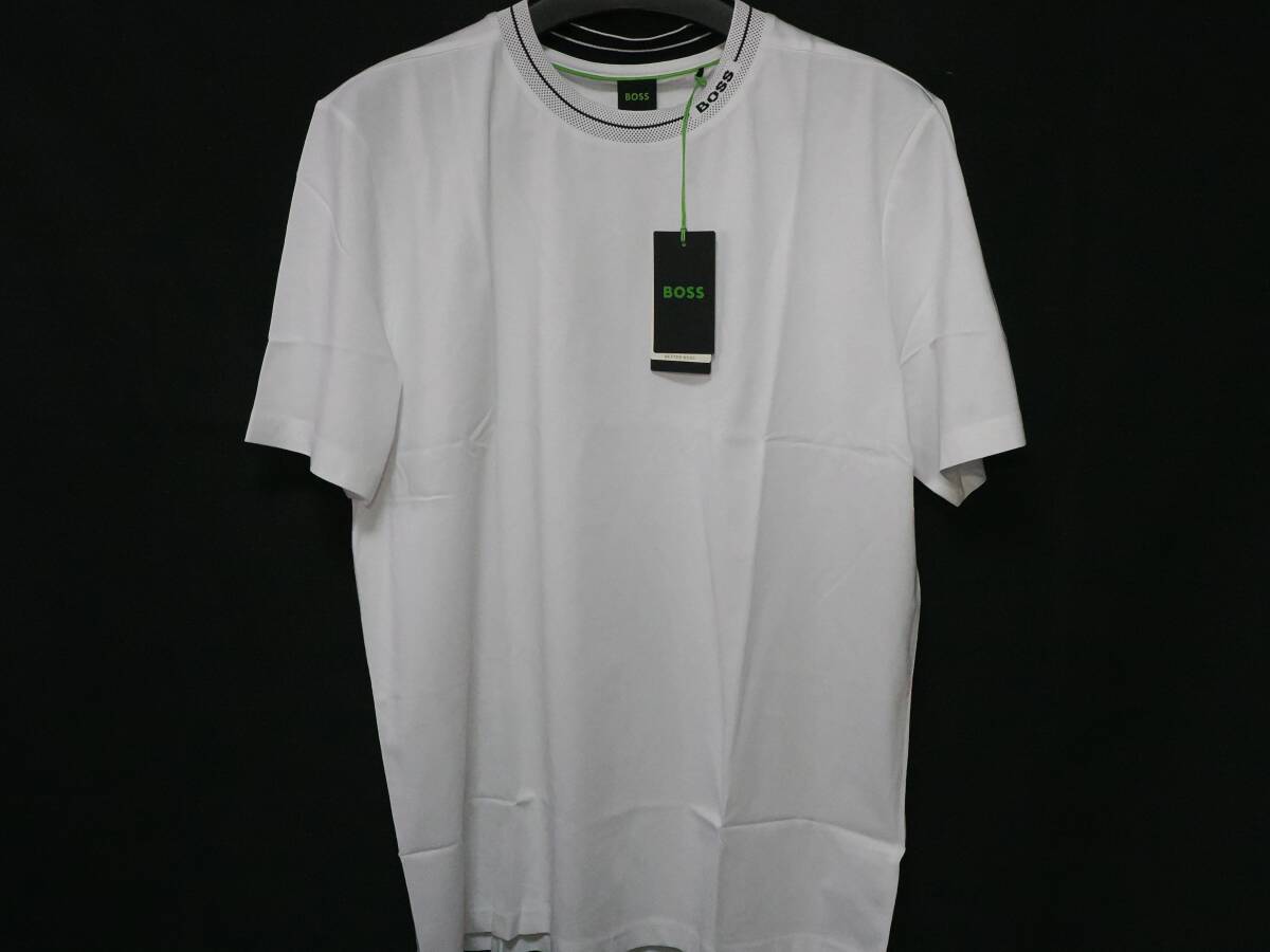 お寶探し 新品 HUGO BOSS ７０％ＯＦＦ?BOSS ロゴクルーネックＴシャツ?ホワイト ＸＸＬ