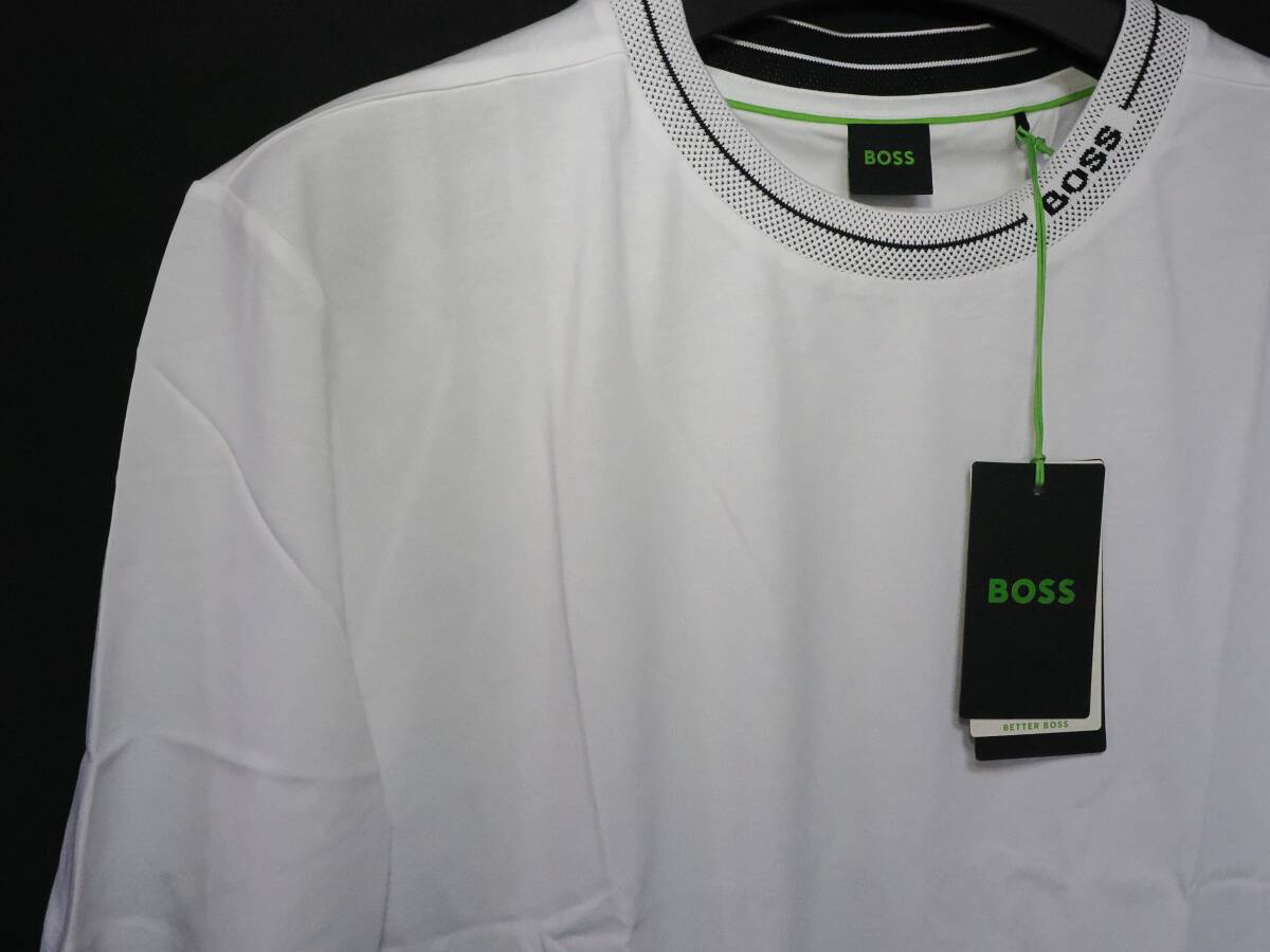 お寶探し 新品 HUGO BOSS ７０％ＯＦＦ?BOSS ロゴクルーネックＴシャツ?ホワイト ＸＸＬ