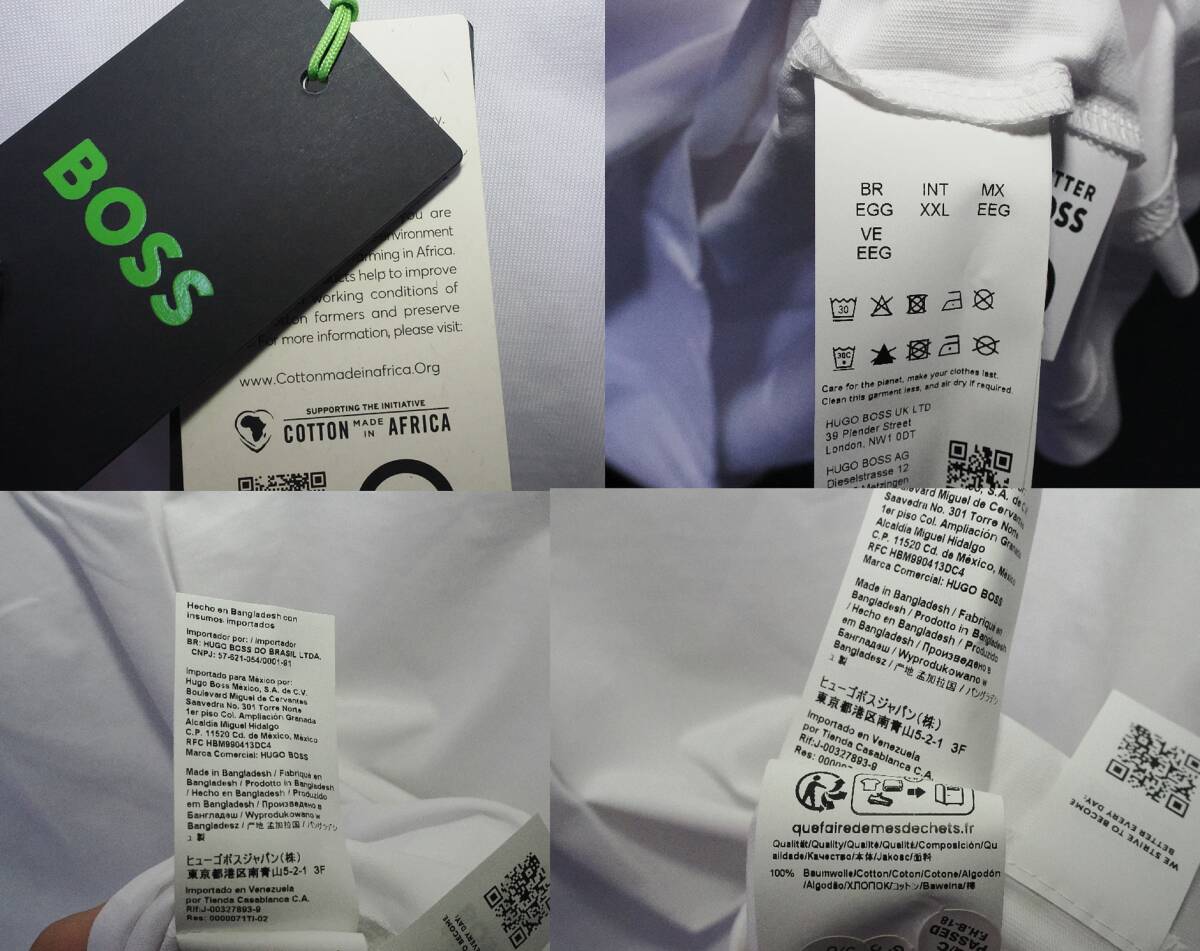 お寶探し 新品 HUGO BOSS ７０％ＯＦＦ?BOSS ロゴクルーネックＴシャツ?ホワイト ＸＸＬ