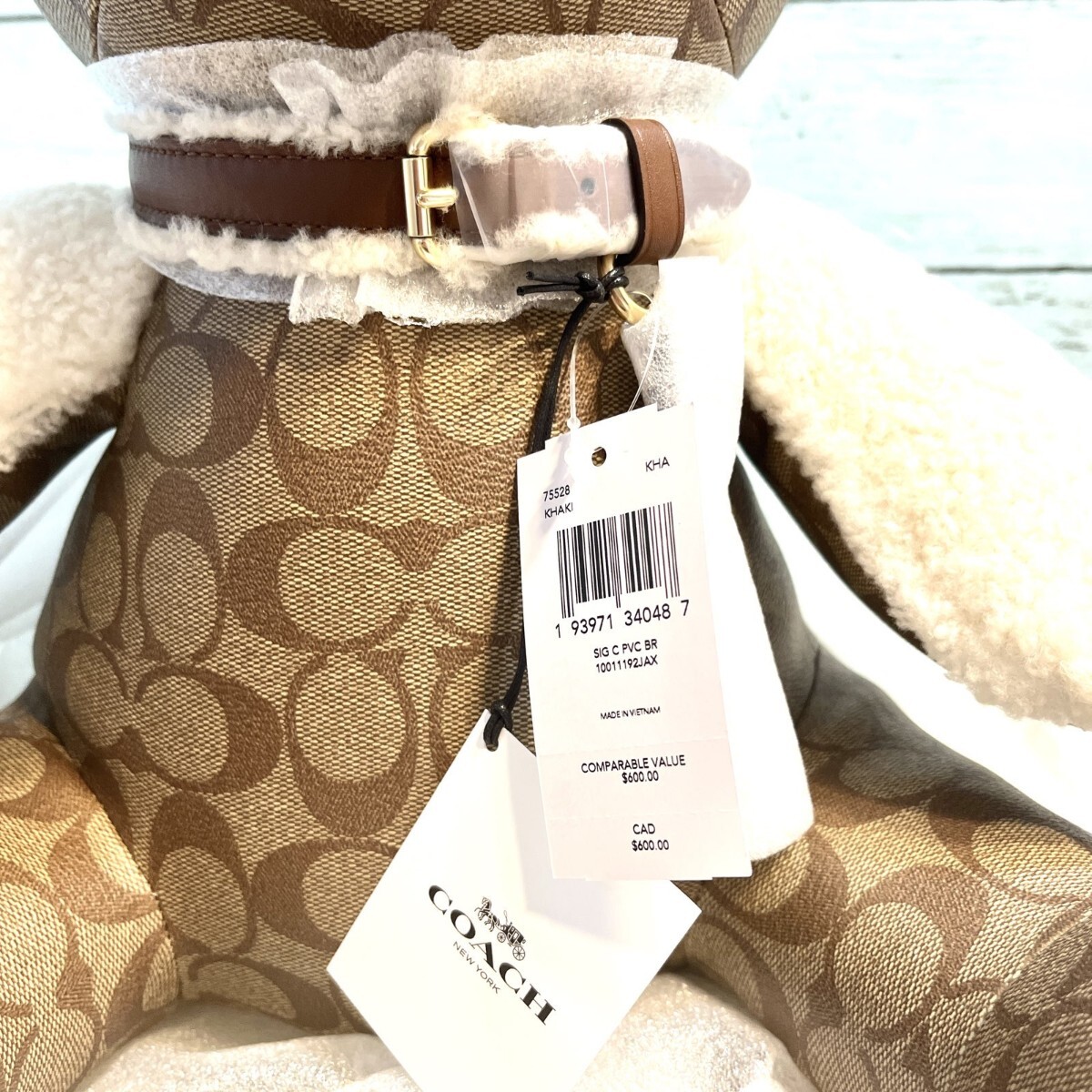赤字！激かわ 日本未発売 COACH シグネチャー テディ ベアー くま 熊 バッグ 超ビッグ ぬいぐるみ レザー 新品 正規(guī)品 ブランドプレゼント
