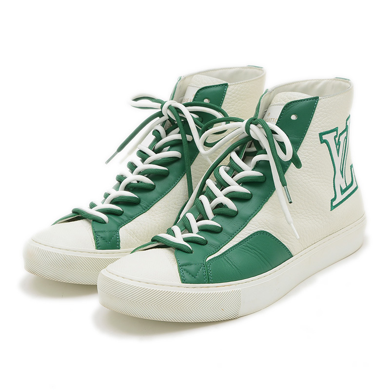 ルイ?ヴィトン スニーカー タトゥーライン ハイカット レザー ホワイト/グリーン メンズ #7